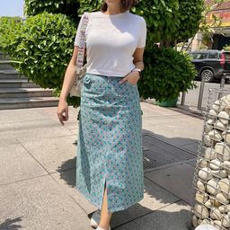 Label Tanvee Quirky Printed Cotton Midi Skirt-image-5