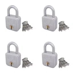 Harrison 55 mm Iron Chrome Plated Padlock with 4 Keys (Pack of 4)-35