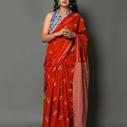 Pinkcity Trade World Ethnic Motifs Printed Pure Cotton Block Print Saree-image-96