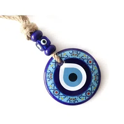 The Spiritual Living Blue & White Printed Khurja Evil Eye Spiritual Wall Decor Hangings-image-73