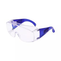 Karam ES007 Clear: 3-1.2 Lens Scale Polycarbonate Hard-Coated Safety Goggle Blue (Pack of 5)-20