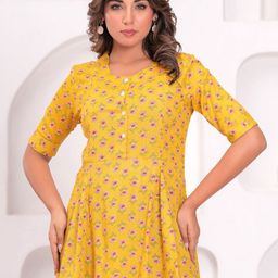 BAESD Floral Printed Flared Sleeves Pure Cotton Kurti-picture-21