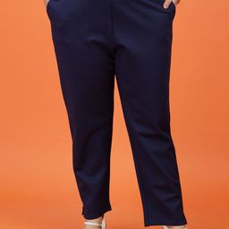 Toodle Plus Women Plus Size Slim Fit High-Rise Cotton Trousers-image-72