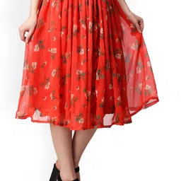 SCORPIUS Printed Flared Midi Skirt image 2