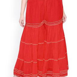 SRISARAS Women Striped Flared Cotton Palazzos-image-123