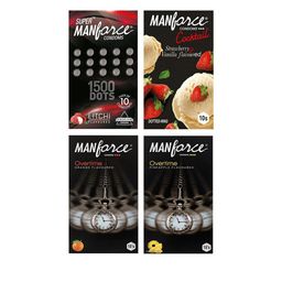 Manforce Set Of 4 Overtime Pineapple- Overtime Orange- Dots 1740 & Cocktail Condom- 10 Pc image 1