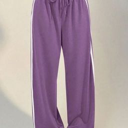 TABADTOD Women Striped Relaxed Loose Fit Easy Wash Trousers-image-5