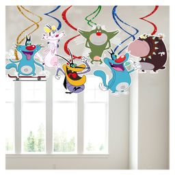 Zyozi Oggy & the Cockroaches Hanging Swirls Ceiling Decorations for Kids, Multi Colour - Pack of 6-image-104