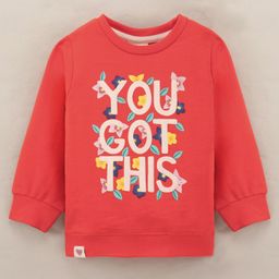 Ollypop Cotton Knit Full Sleeves Text Printed Sweatshirt  - Blue-picture-17