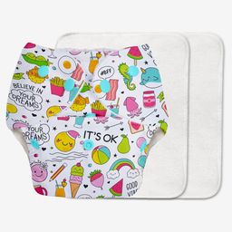 Super Bottoms Basic Reusable Cloth Diaper Doodles Print- Multicolor-10