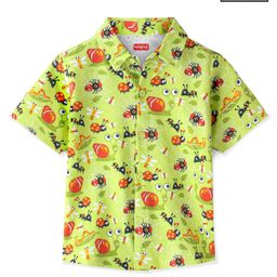 Babyhug 100% Cotton Knit Half Sleeves Shirt Ants Print - Green-image-38