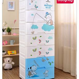 Babyhug 7 Layer High Density Plastic Storage Cabinet - Aqua Blue & White-picture-24
