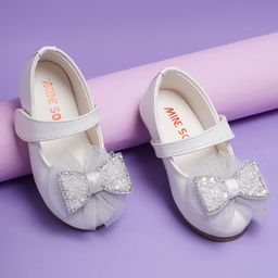 Mine Sole Bow Detailed Ballerinas - White-image-96