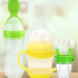 Kidbea Baby Fruit & Spoon Feeder with Yellow Shipper soft pacifer/feeder, Anti-Colic, Plastic-Free Pack of 3-picture-5