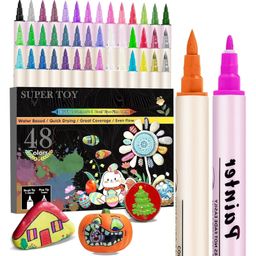 SUPER TOY 48 Shades Acrylic Brush Marker Pen Set - Multicolor-6