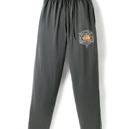 Taeko Single Jersey Knit Full Length Lounge Pant with Basketball Print - Black-image-83