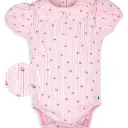 My Milestones Half Puffed Sleeves Strawberry Printed Onesie - Pink-picture-6