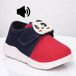 Lil Lollipop Panda Applique Detailed Musical Shoes - Red & Blue-image-70