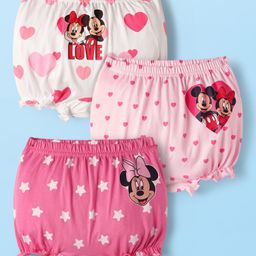 Babyhug Disney 100% Cotton Bloomers With Minnie & Friends Graphic Pack Of 3 - Multi Colour-picture-29