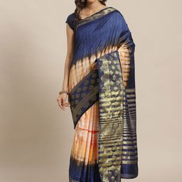 DIVASTRI Tie and Dye Zari Mysore Silk Saree-image-47