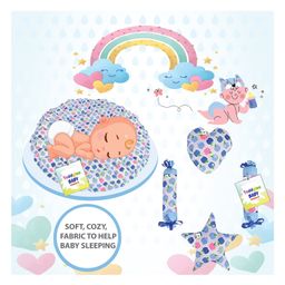 Toddylon Baby Gadda Set with Mosquito Net - Blue image 4