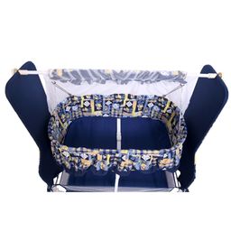 Infanto Cocoon Baby Swing Cradle / Jhula / Palna with Large Storage , 360 Lockable Wheels, Sturdy Frame, Large Mosquito Net, Swing Lock ,Soft cushion mattress- NAVY image 4