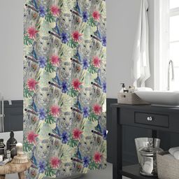 ArtzFolio Beige & Black Printed Waterproof Shower Curtains-image-92