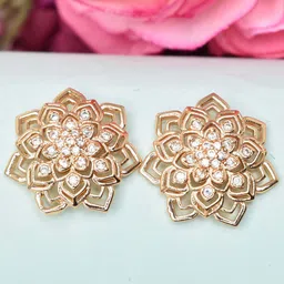 MEIRA JEWELLERY Artificial Stones Studded & Beaded Floral Studs-picture-19