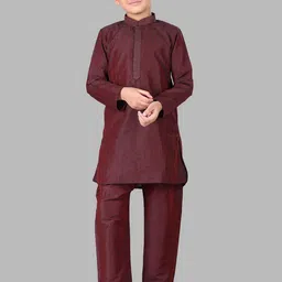Pehanaava Boys Regular Cotton Straight Kurta with Pyjamas-40