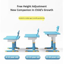 Babyhug Study Table & Chair Set with Height Adjustment - Blue image 5