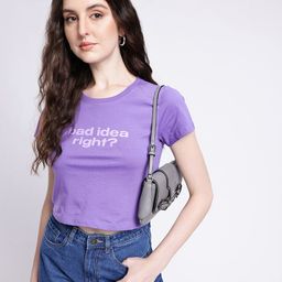 glitchez Cool Touch Typography Printed Cropped T-shirt-image-89