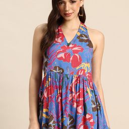 A&K Floral Print Peplum Longline Top-image-74