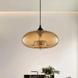 Smokey Cocktail Renaissance Gold Glass Ceiling Pendant Light-18
