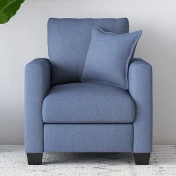 Durian Pure Palmer X Odyssey Edit Turkish Blue Fabric 1 Seater Sofa-image-5
