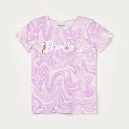 Fame Forever by Lifestyle Girls Lilac Cotton Printed T-Shirt-image-38