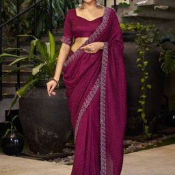 Sanwariya Silk Embellished Beads And Stone Saree-image-14