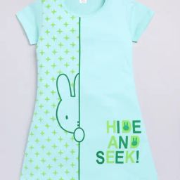 Todd N Teen Kids Sky Blue Printed Nighty-image-61