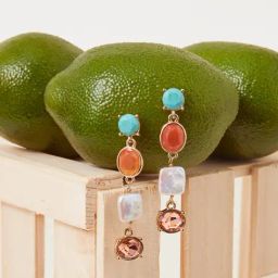Accessorize London Multi Eclectic Long Dangler Earrings-21