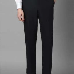Louis Philippe Black Slim Fit Checks Trousers-picture-19
