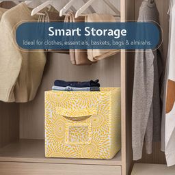 Kuber Industries Yellow & White 2 Pieces Printed Multi-Utility Organisers image 4
