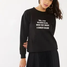 Zink London Black Graphic Print Sweatshirt-image-52