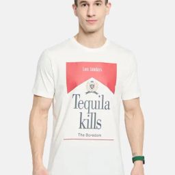 Octave Off White Cotton Regular Fit Printed T-Shirt-image-75