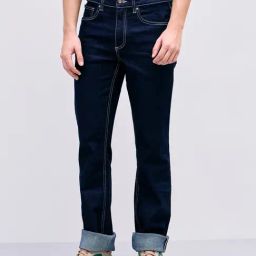 Iconic Blue Bootcut Fit Solid Jeans-image-89