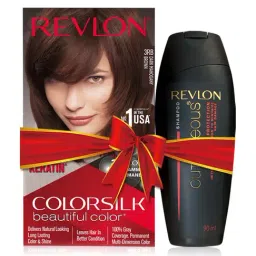 Revlon Color Silk Hair Color with Keratin 3RB Dark Mahogany Brown & Shampoo Set-image-27