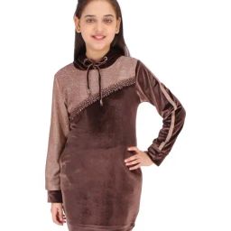 Cutecumber Kids Brown Regular Fit Dress-image-50