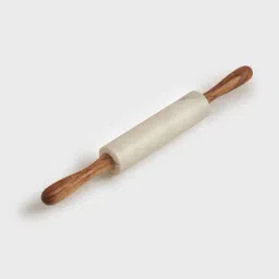 Fabindia Rasoi White Marble Chakla Belan With Stand-1