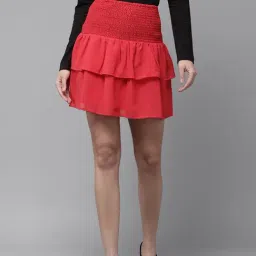 Rare Red A-Line Mini Skirt-image-85