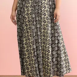 anayna Printed Cotton Flared Maxi Skirt-picture-23