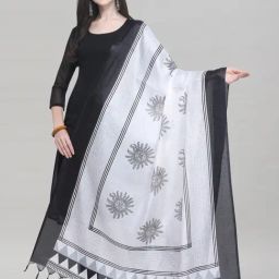 Satrani White Printed Dupatta-picture-35