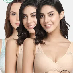 Inner Sense Multicolor Full Coverage Maternity Bra - Pack of 3-image-46